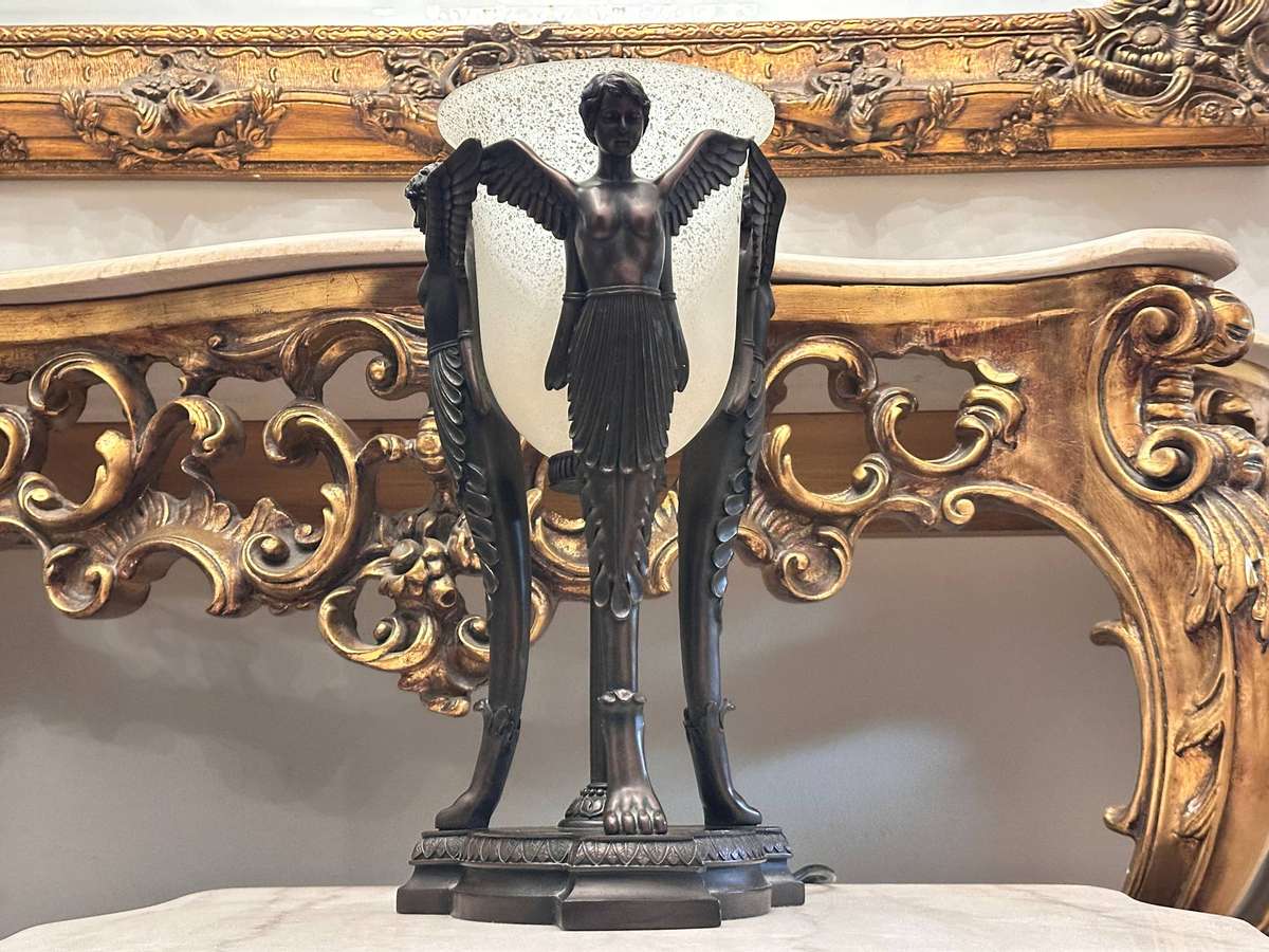 Exquisite Vintage Large Angel Statement Lamp