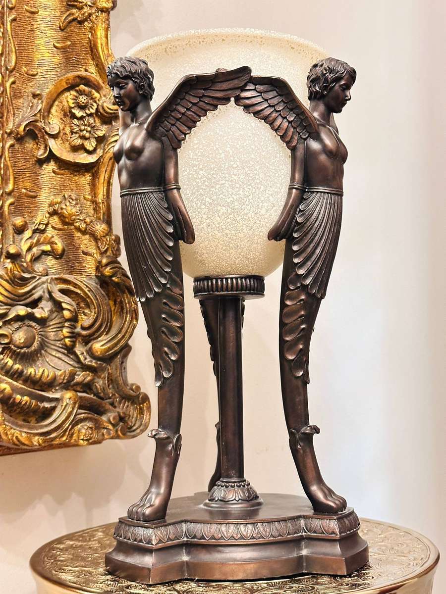 Exquisite Vintage Large Angel Statement Lamp