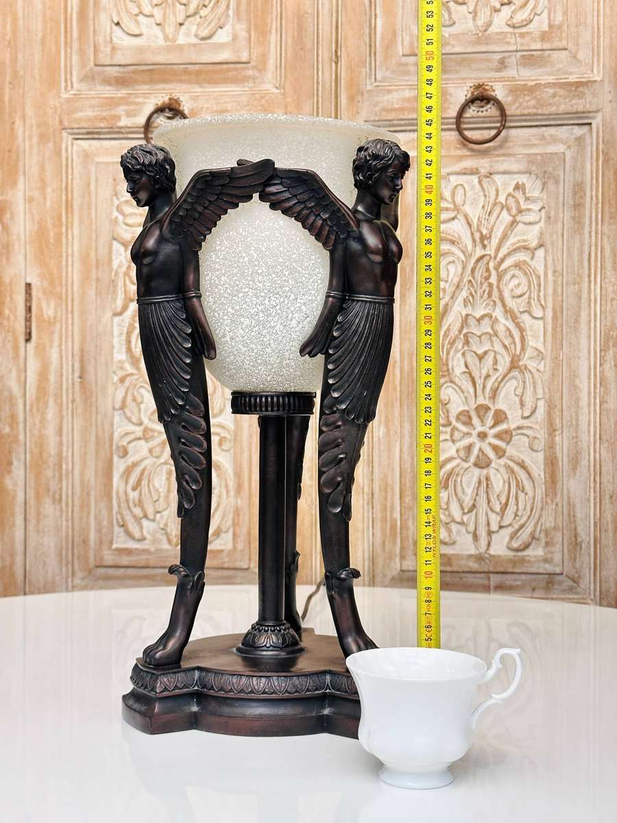 Exquisite Vintage Large Angel Statement Lamp