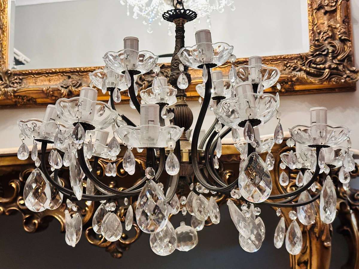 Exquisite French Vintage 18 Arm Chandelier Light