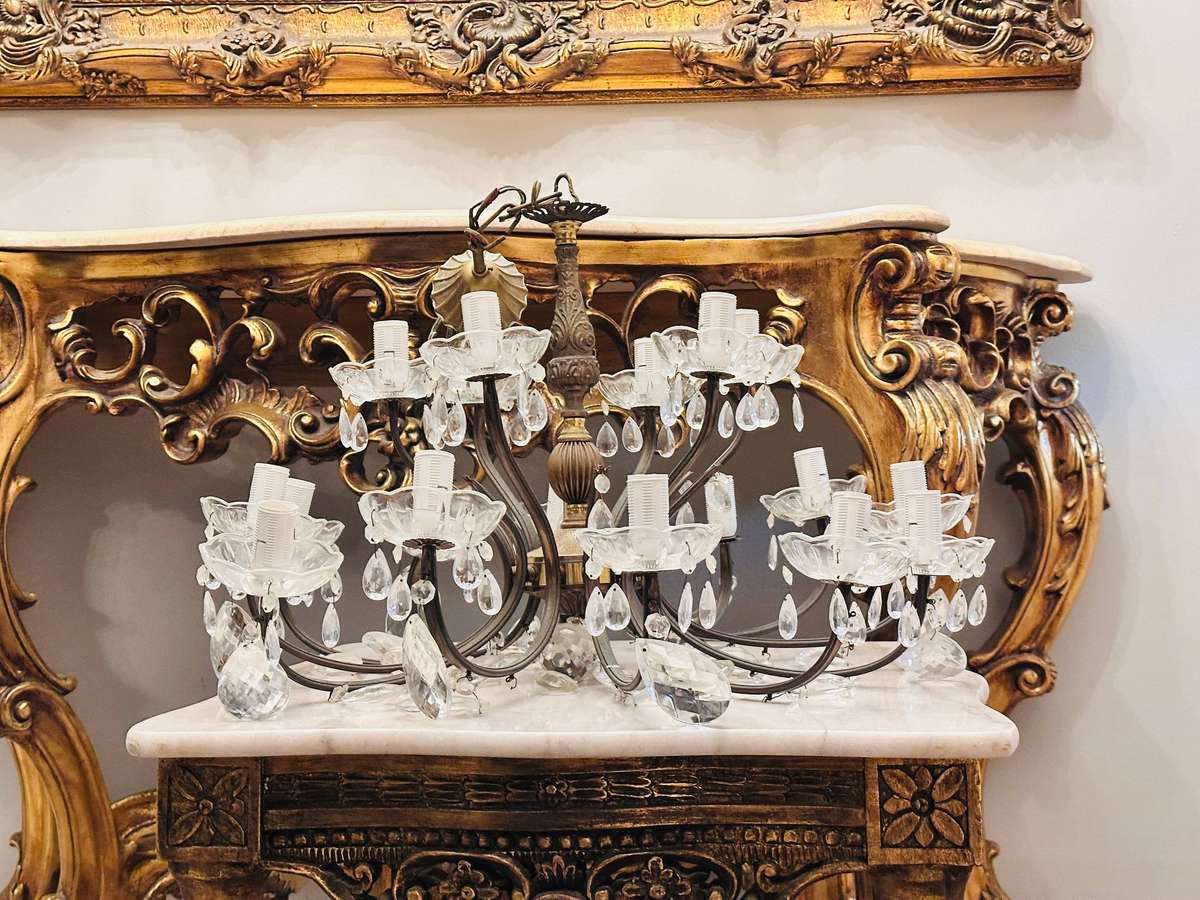 Exquisite French Vintage 18 Arm Chandelier Light