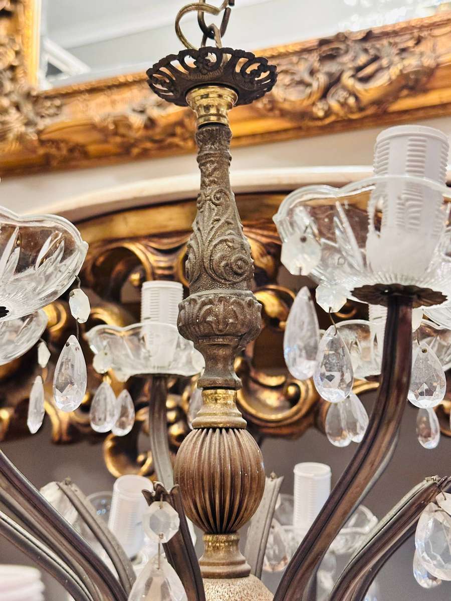 Exquisite French Vintage 18 Arm Chandelier Light