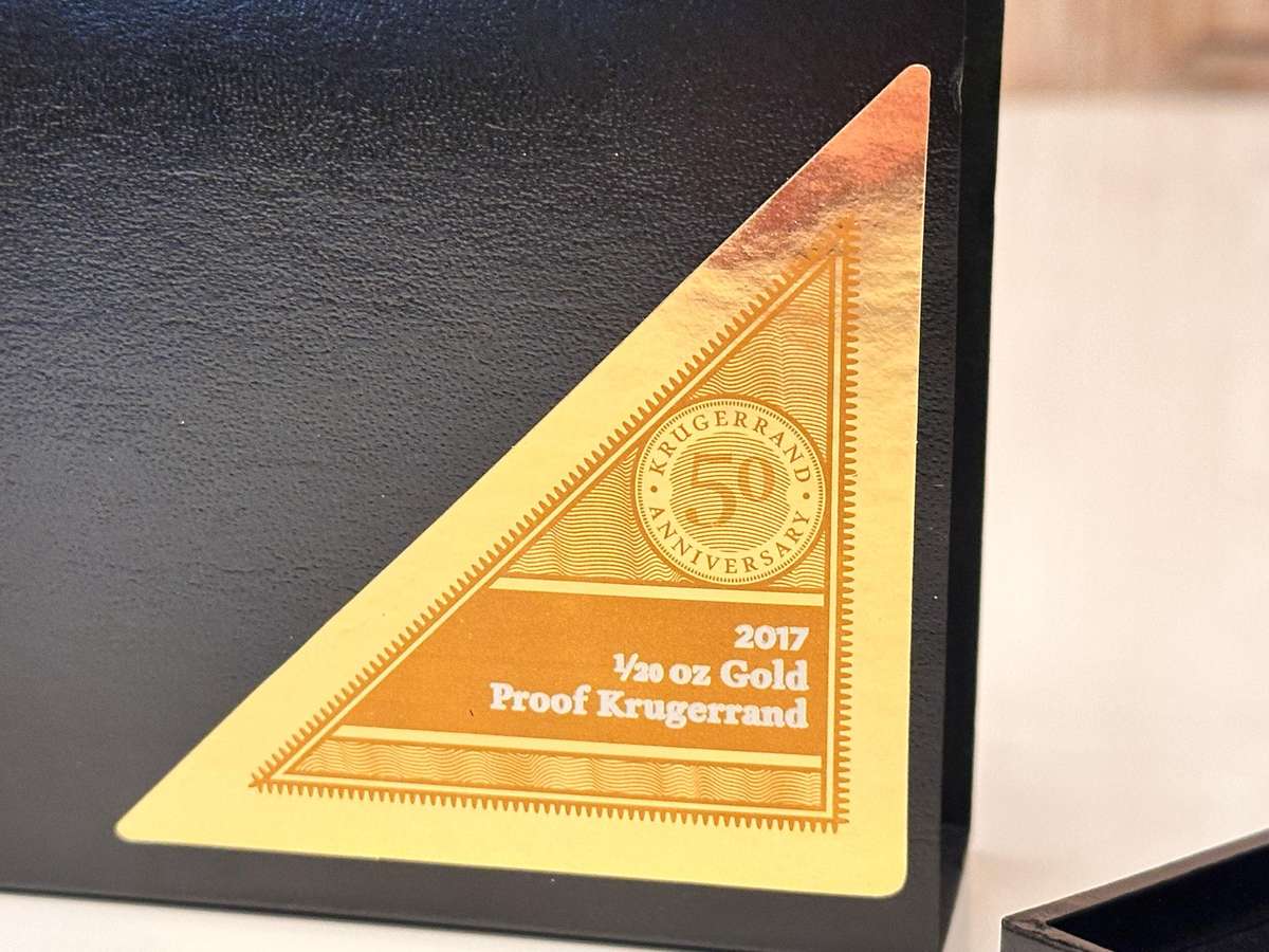 2017 1/20 oz Gold Krugerrand Proof No 1927 of 2000 - 50th Anniversary in SA Mint Box & Certificate