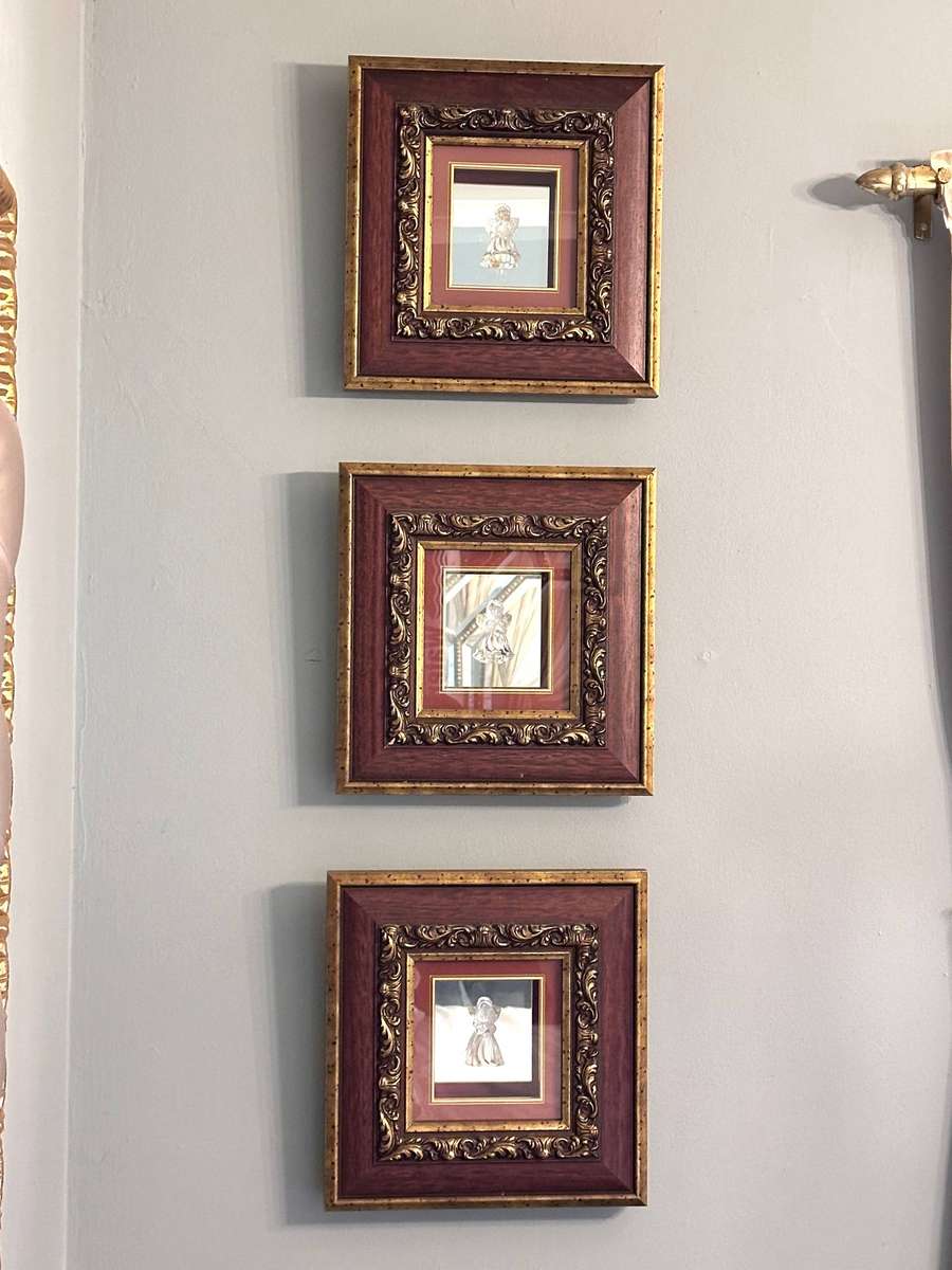 Exquisite Vintage Ornate Large Framed Angel Statement Set