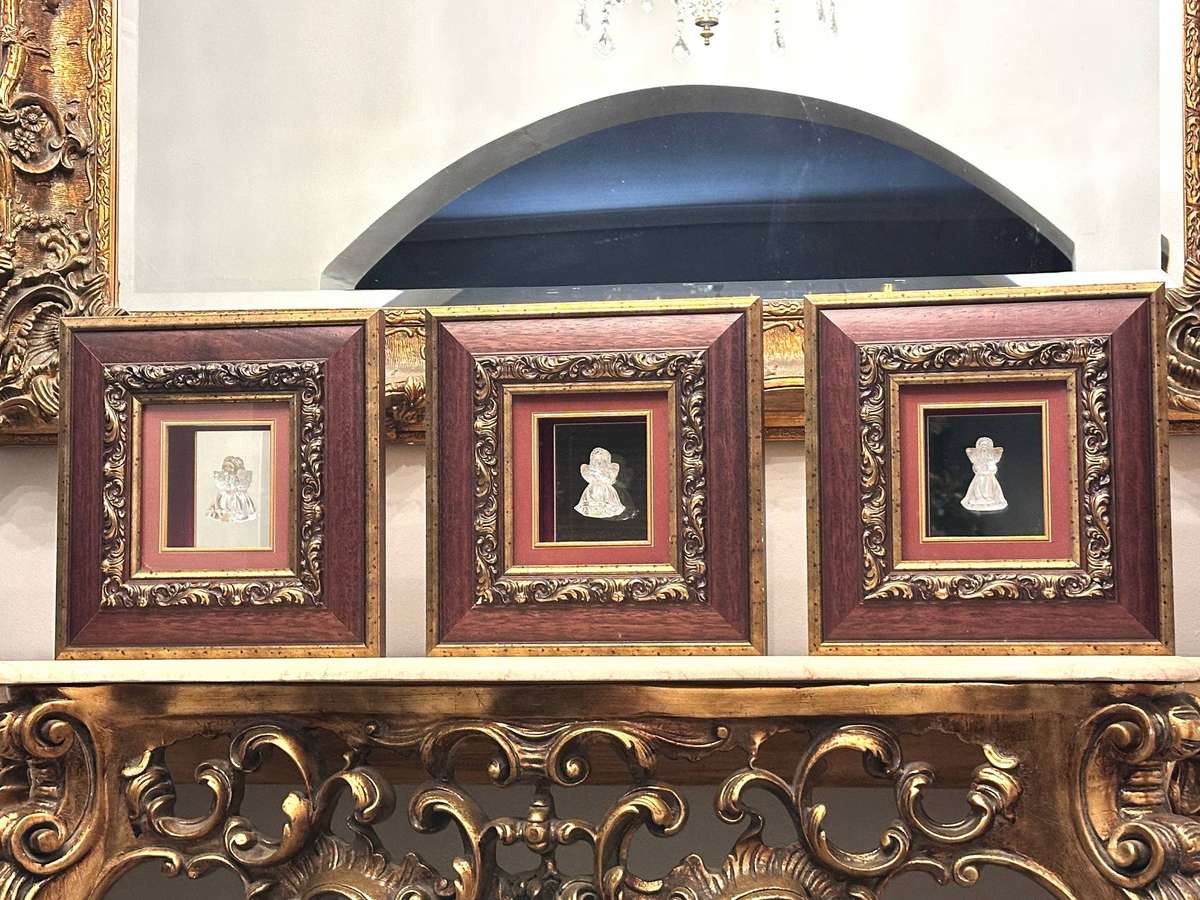 Exquisite Vintage Ornate Large Framed Angel Statement Set