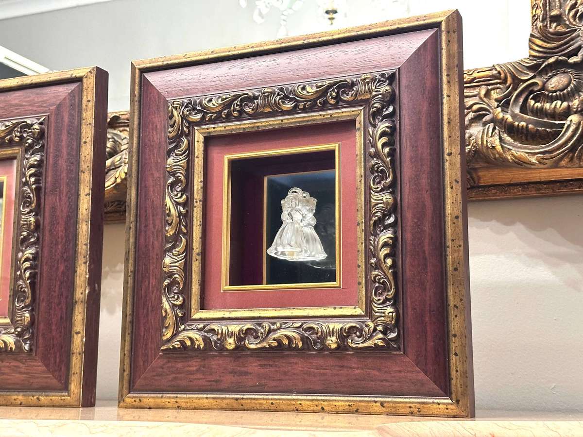 Exquisite Vintage Ornate Large Framed Angel Statement Set