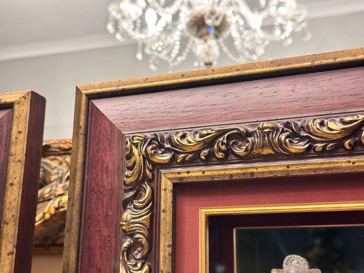 Exquisite Vintage Ornate Large Framed Angel Statement Set