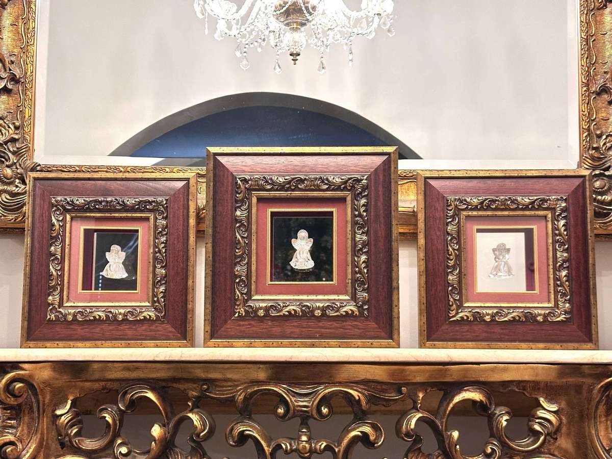 Exquisite Vintage Ornate Large Framed Angel Statement Set
