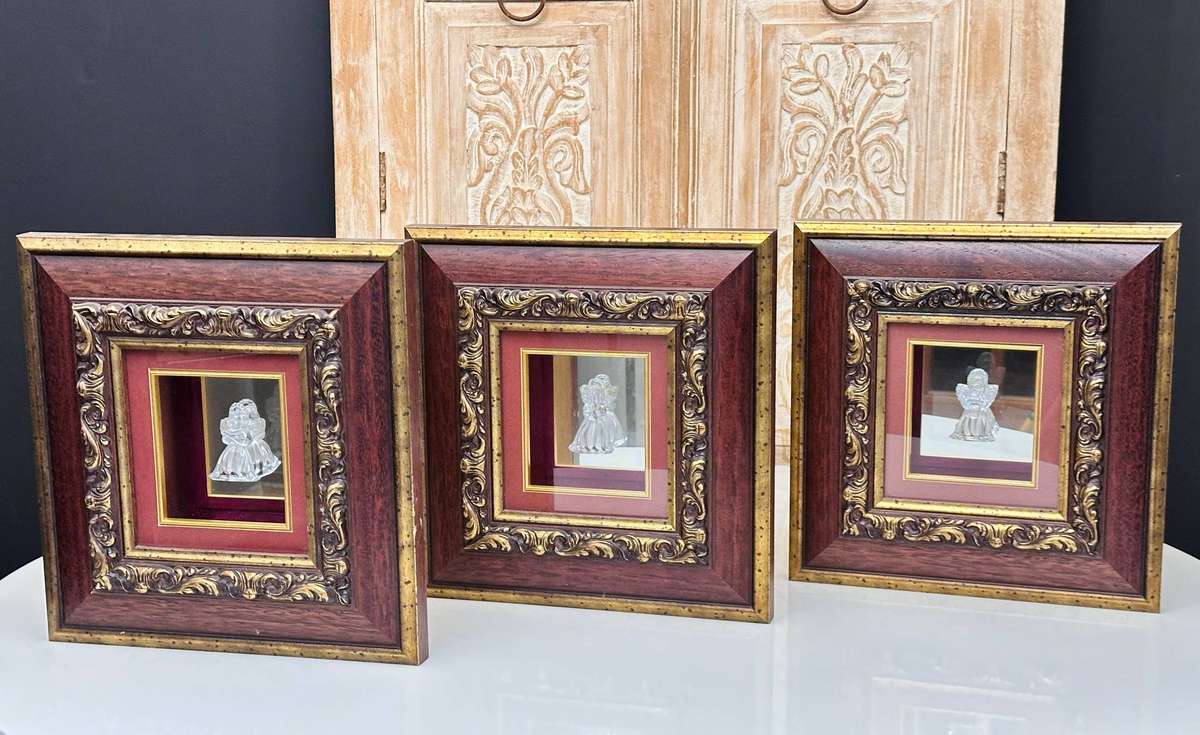 Exquisite Vintage Ornate Large Framed Angel Statement Set