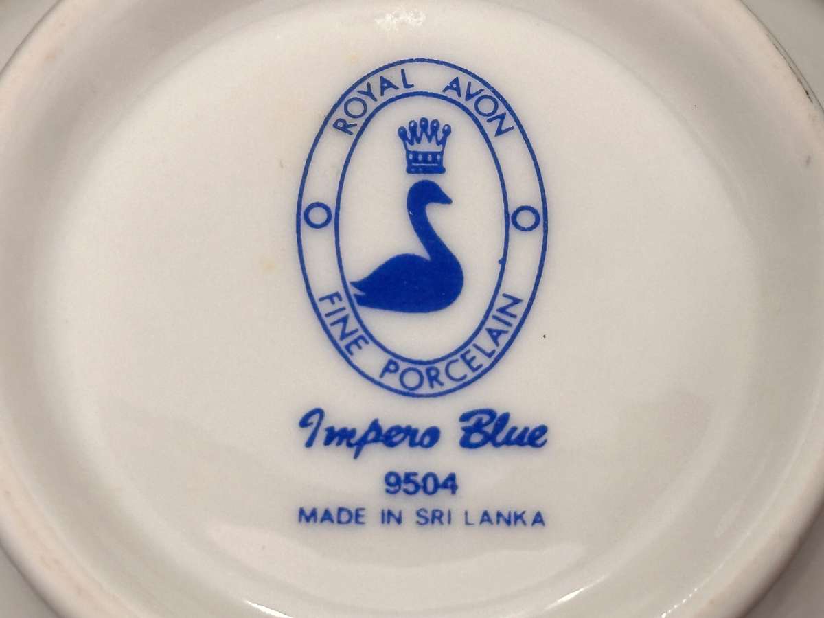 Exquisite ROYAL AVON Impero Blue Sugar & Creamer Set