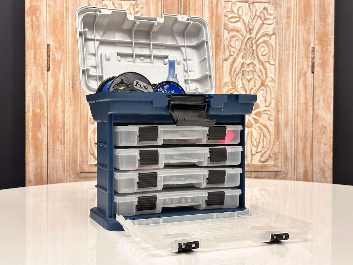 Complete Fishing Tackle Selection with Multi Draw Storage Tackle Box