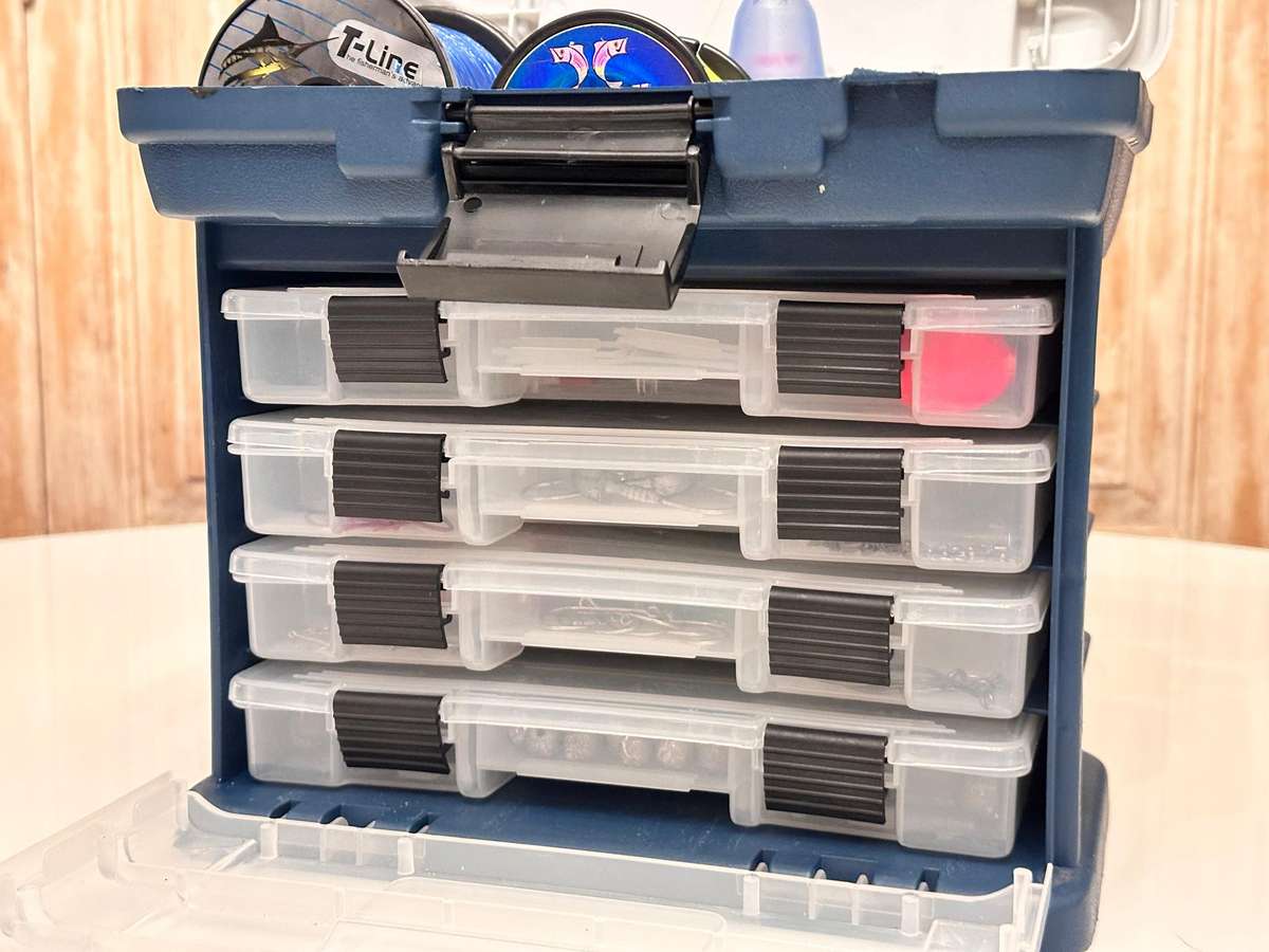 Complete Fishing Tackle Selection with Multi Draw Storage Tackle Box