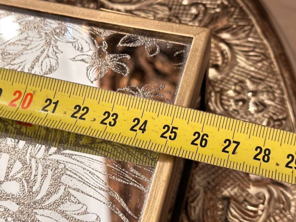 Exquisite Ornate Etched Mirror Jewellery Box