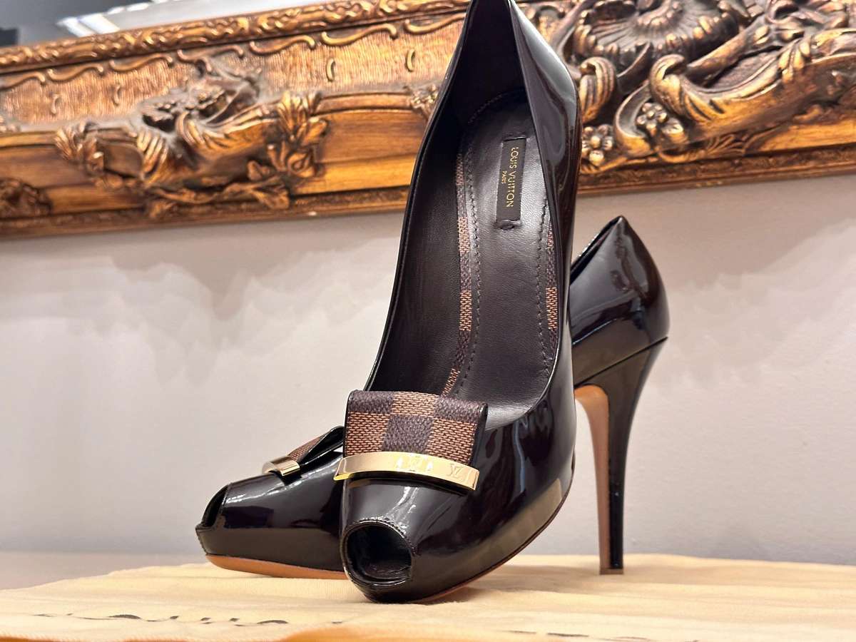 Louis Vuitton Damier Collection High Heel Shoes with Original Bag