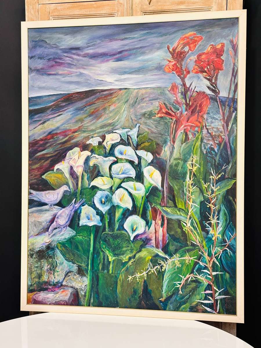 Exquisite Large Vintage Original Oil Statement Piece
