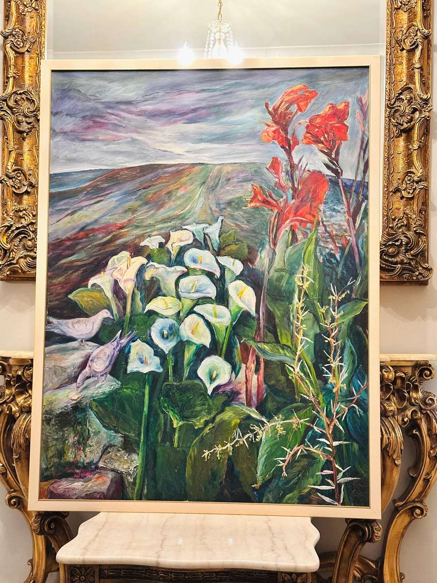 Exquisite Large Vintage Original Oil Statement Piece