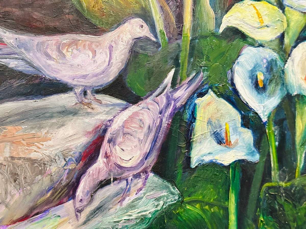 Exquisite Large Vintage Original Oil Statement Piece