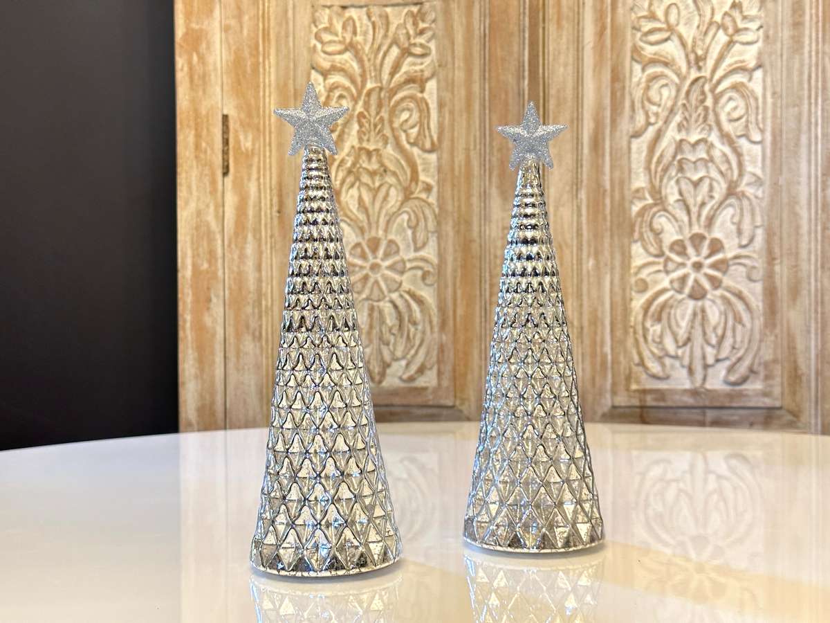 Beautiful Glass Light up CHRISTMAS TREE Set