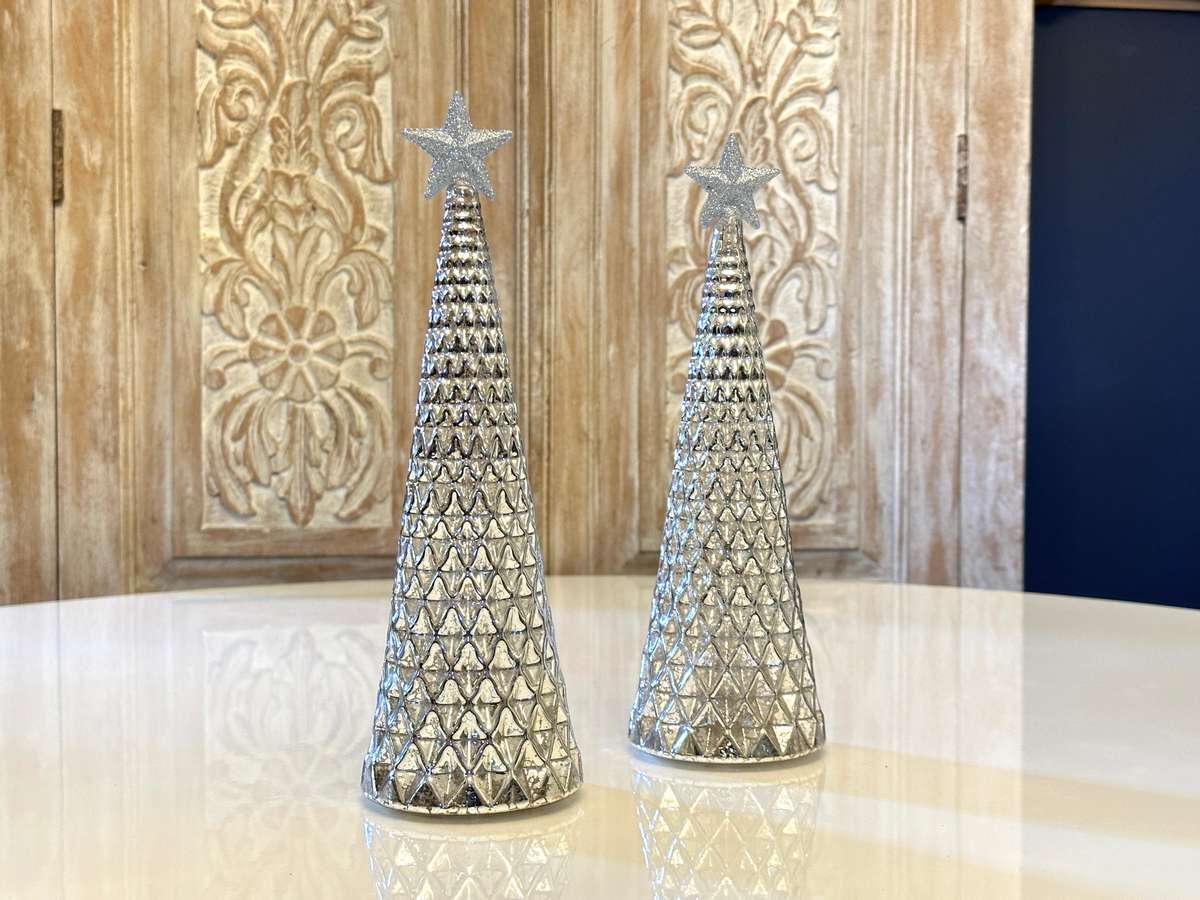 Beautiful Glass Light up CHRISTMAS TREE Set