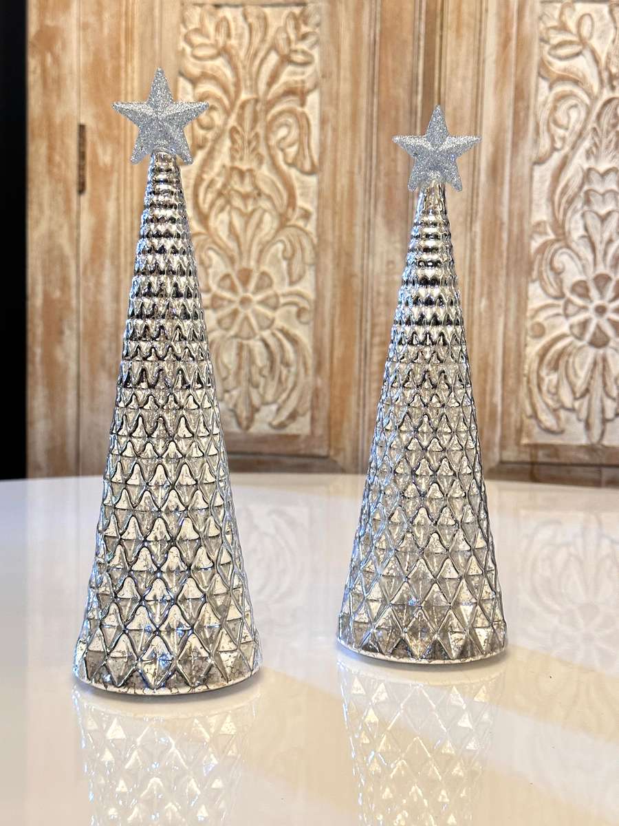 Beautiful Glass Light up CHRISTMAS TREE Set