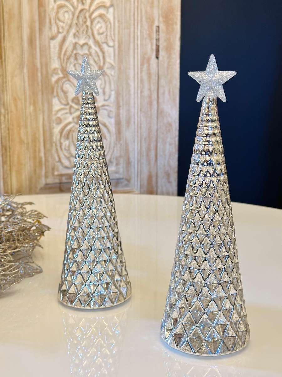 Beautiful Glass Light up CHRISTMAS TREE Set