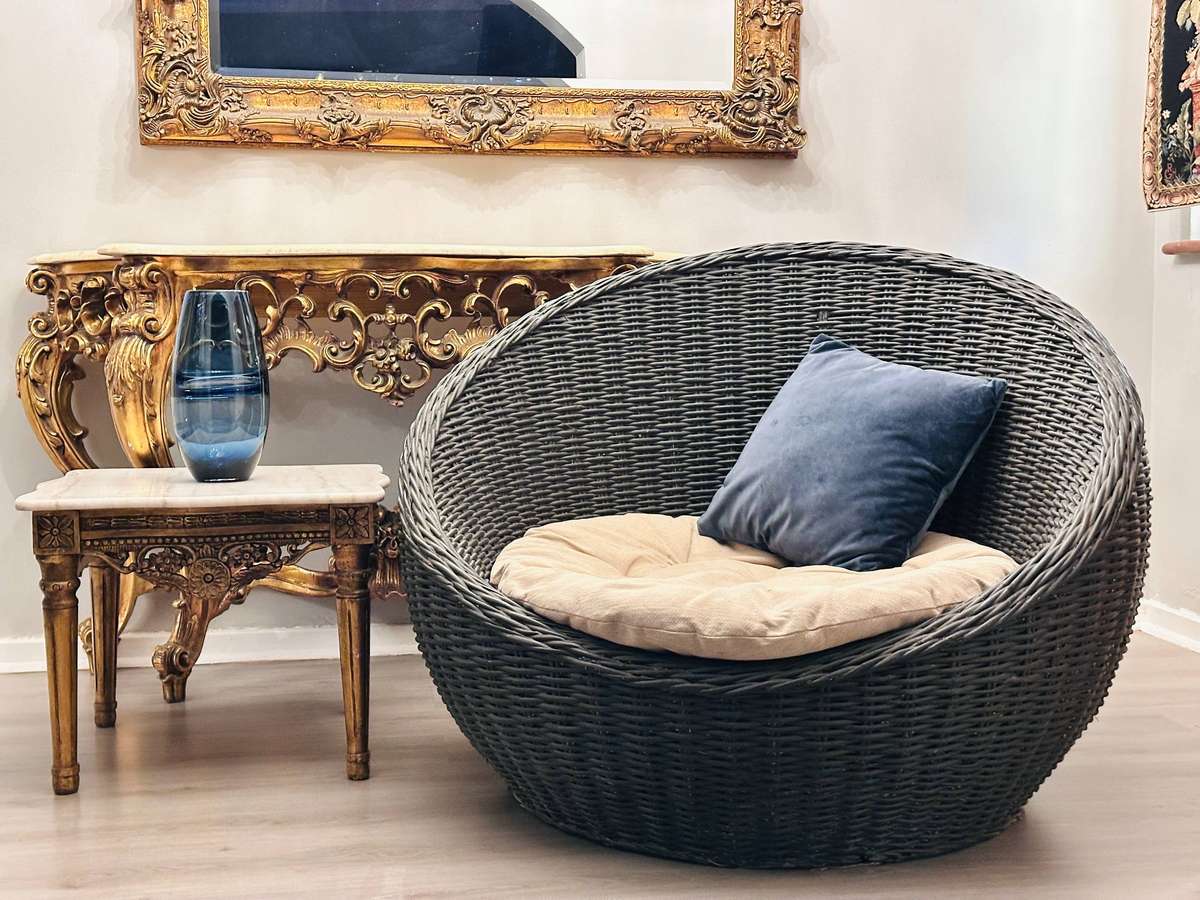 Designer Large Bubble Wicker Statement Chair