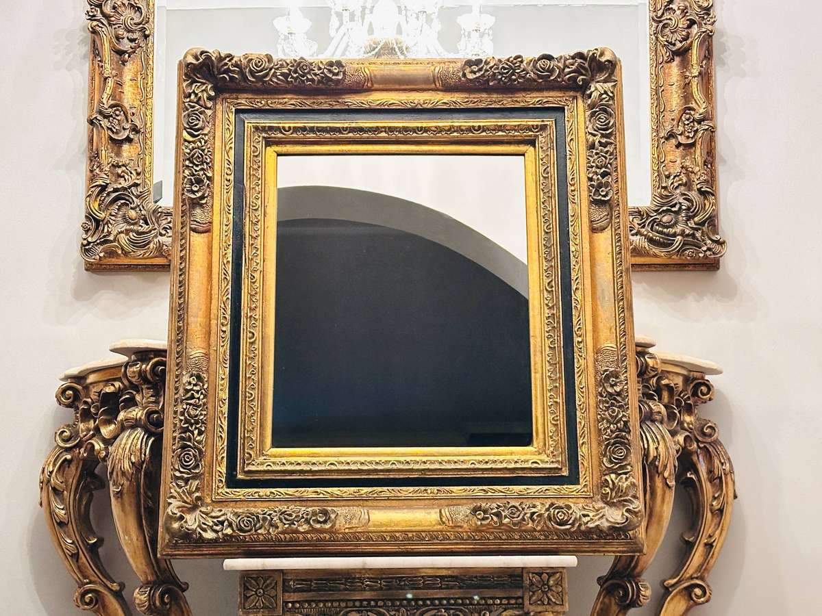 Vintage French Gilt Large Statement Mirror