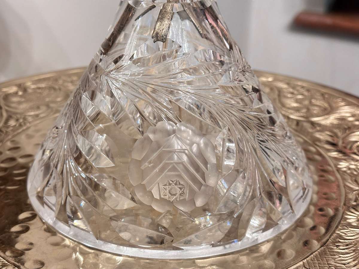 Magnificent Vintage Rose CUT CRYSTAL Lamp Circa 1930