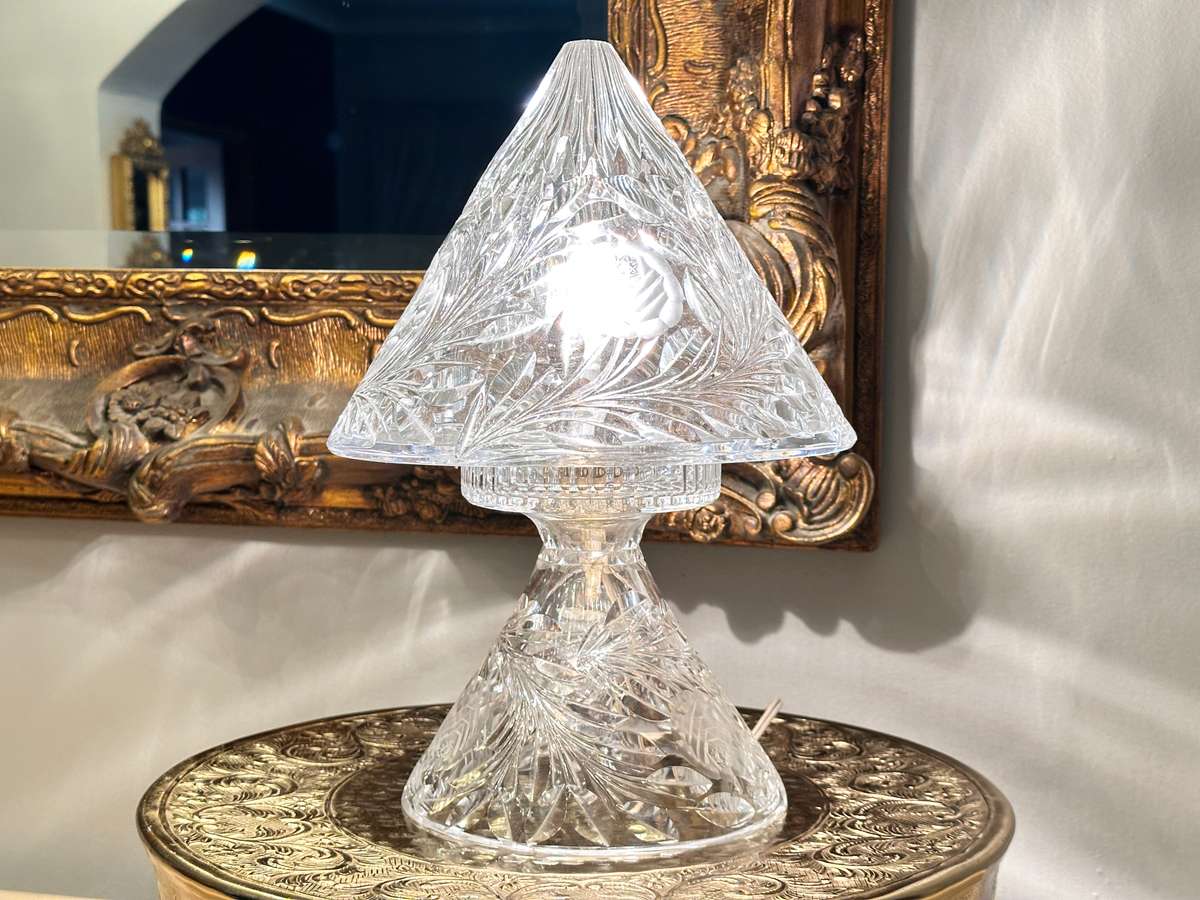 Magnificent Vintage Rose CUT CRYSTAL Lamp Circa 1930