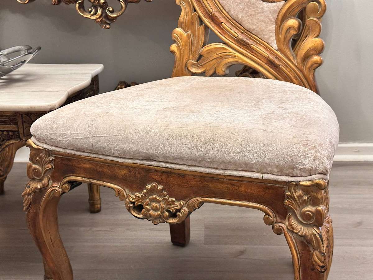 Vintage French Baroque Gilt Statement Chair