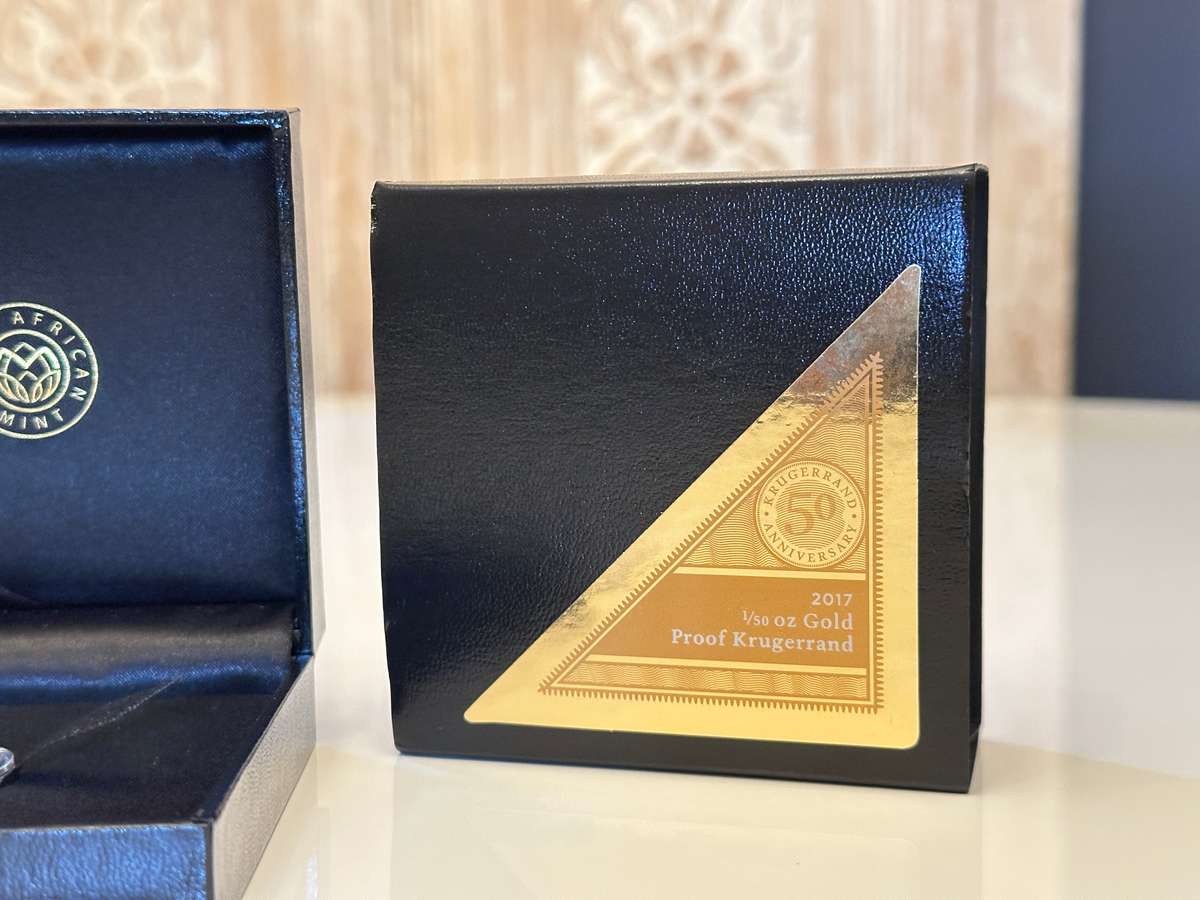 2017 1/50 oz Gold Krugerrand Proof with SA Mint Box & Certificate - 50th Anniversary