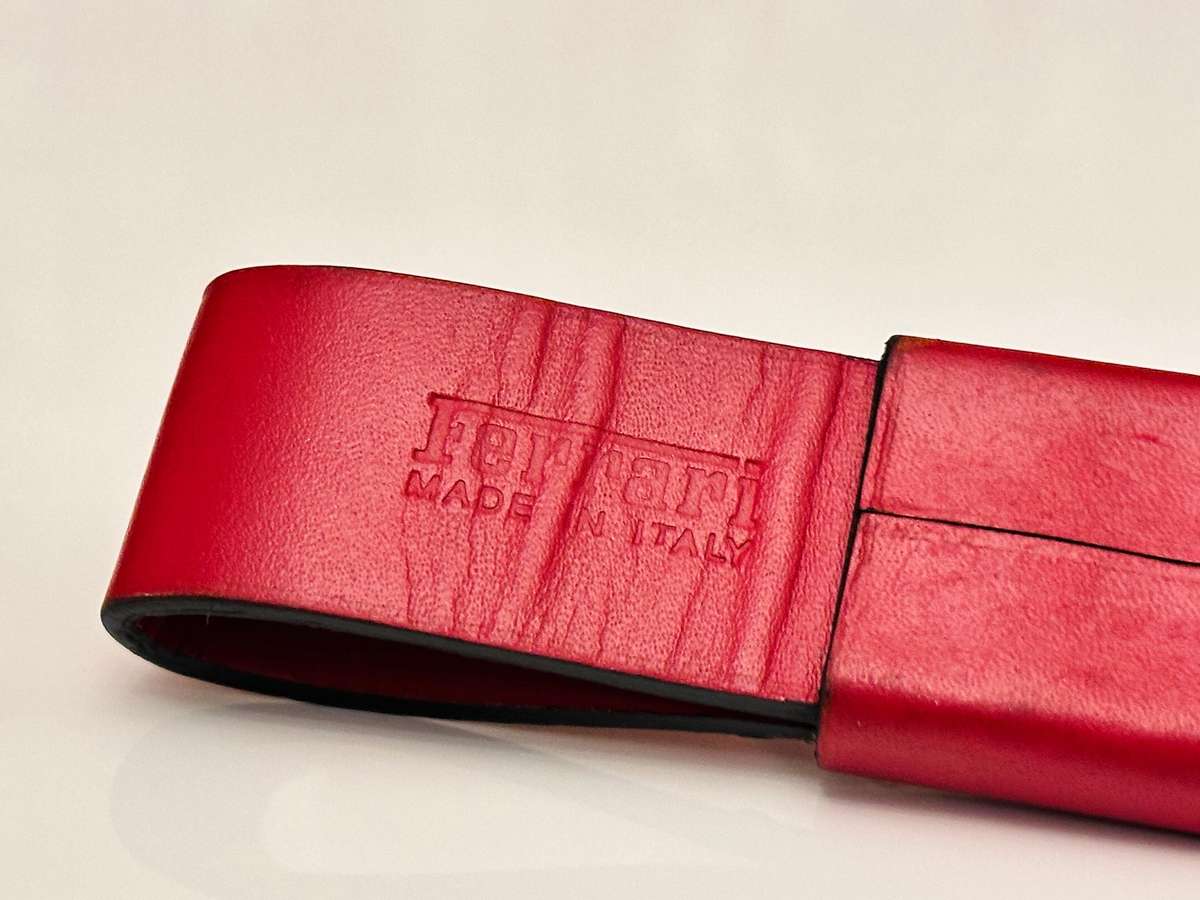 Ferrari Genuine Keyring - Leather with Prancing Horse