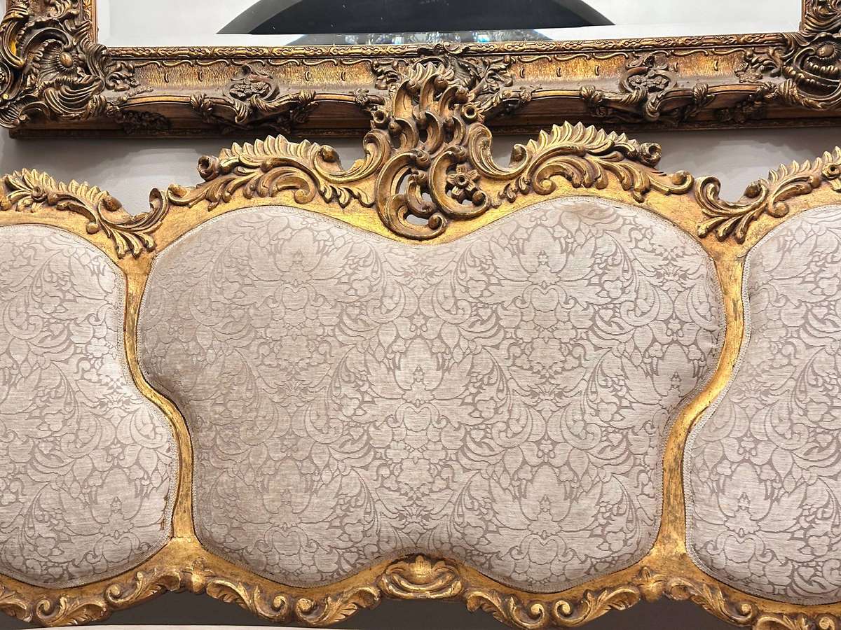 Vintage French Victorian Gilded Louis XV Statement Sofa