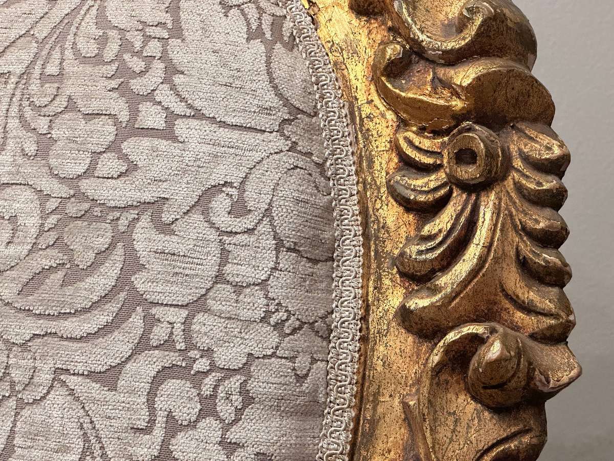 Vintage French Victorian Gilded Louis XV Statement Sofa