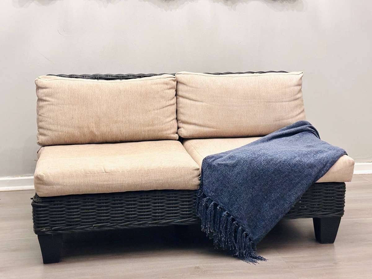 Designer Wicker Patio Statement Couch