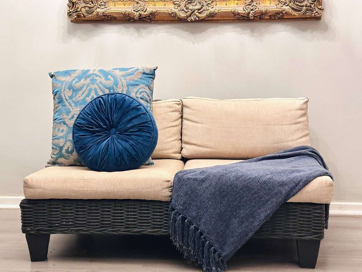 Designer Wicker Patio Statement Couch