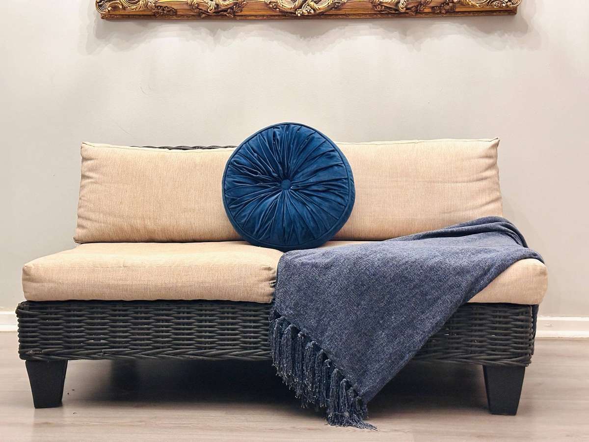Designer Wicker Patio Statement Couch