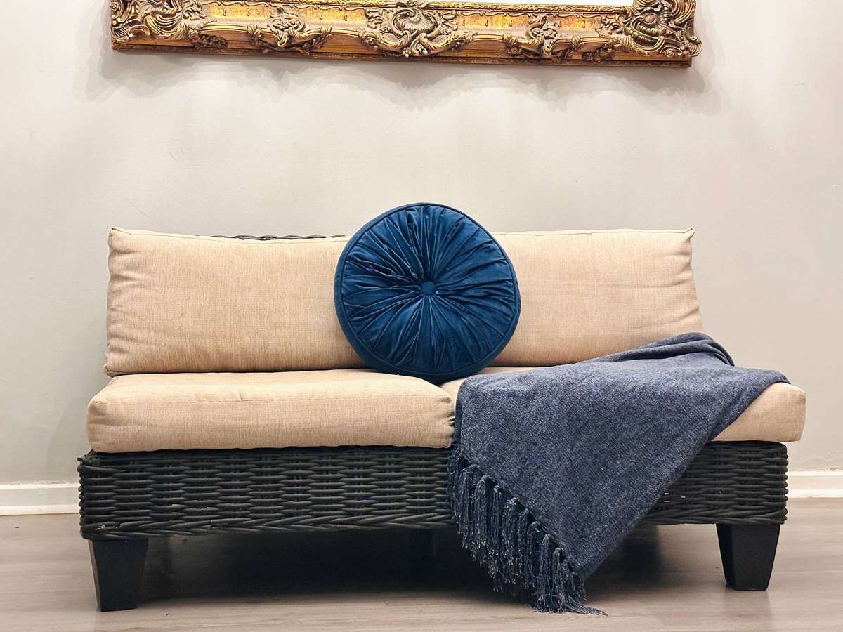 Designer Wicker Patio Statement Couch