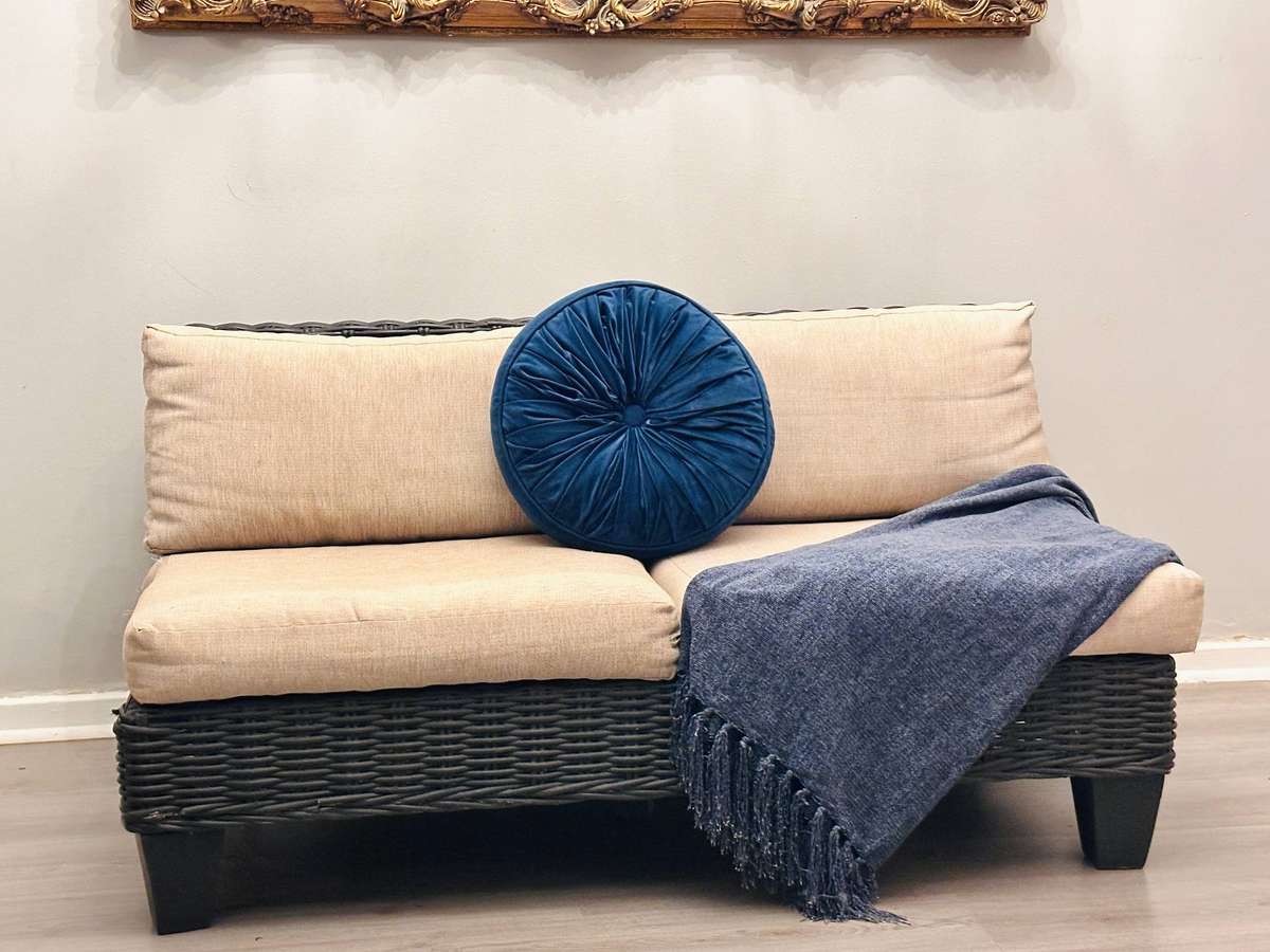 Designer Wicker Patio Statement Couch