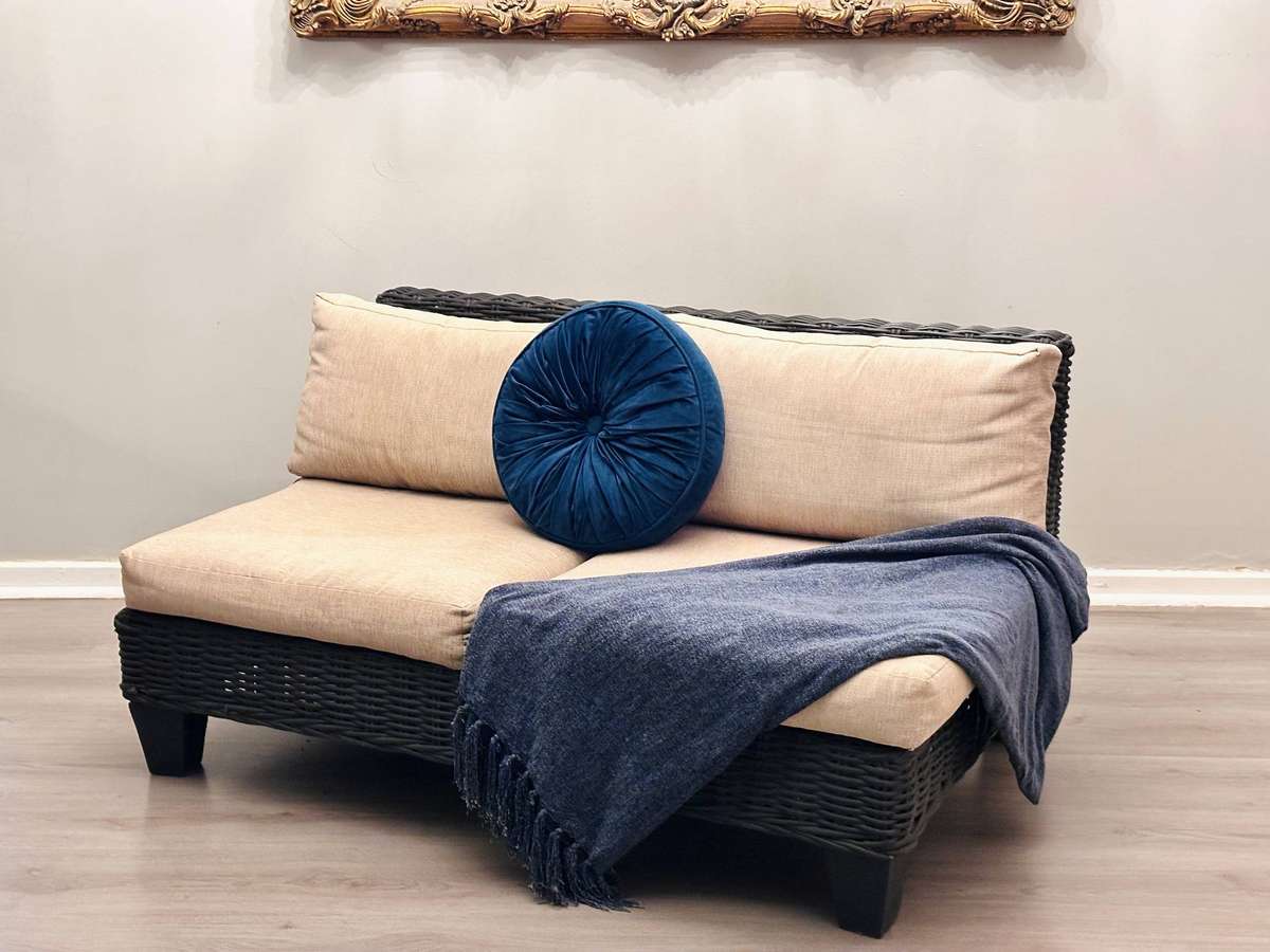 Designer Wicker Patio Statement Couch
