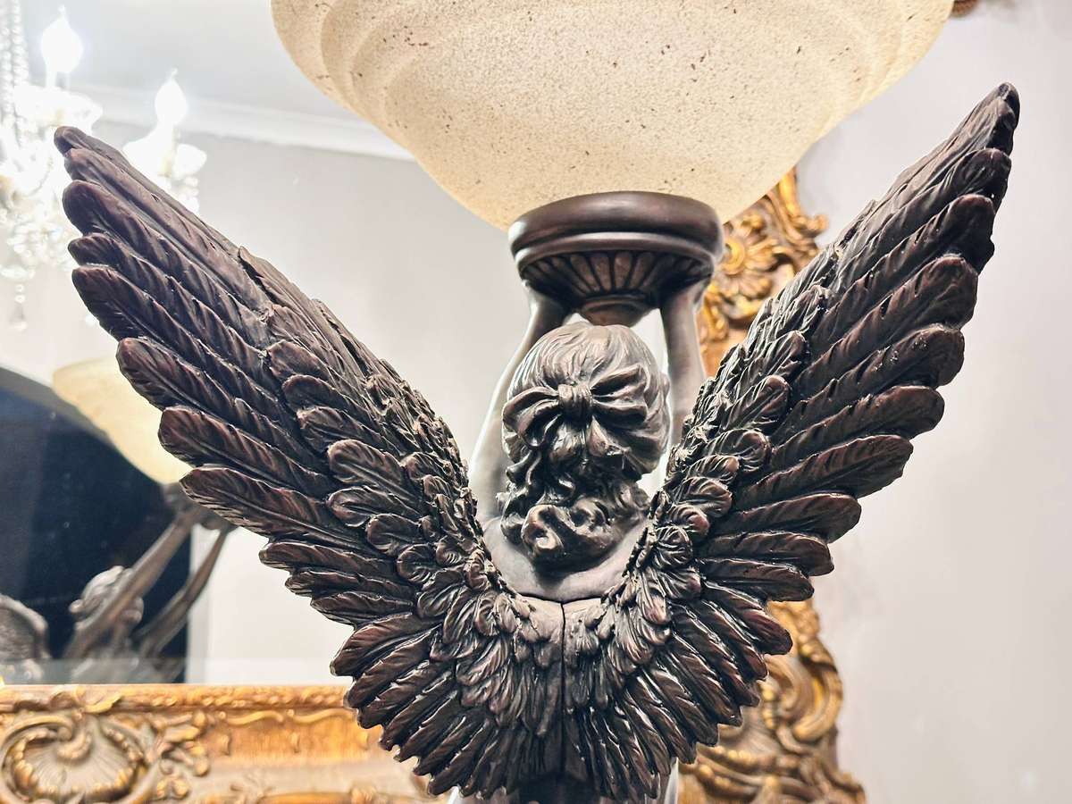 Exquisite Vintage Italian Large 1.2m Angel Statement Lamp