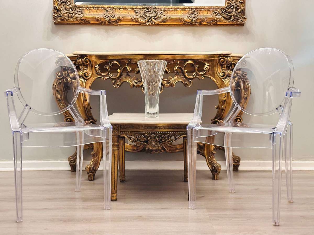 Designer Louis Signature Ghost Arm Chair Set