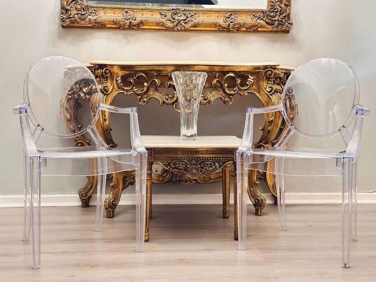 Designer Louis Signature Ghost Arm Chair Set