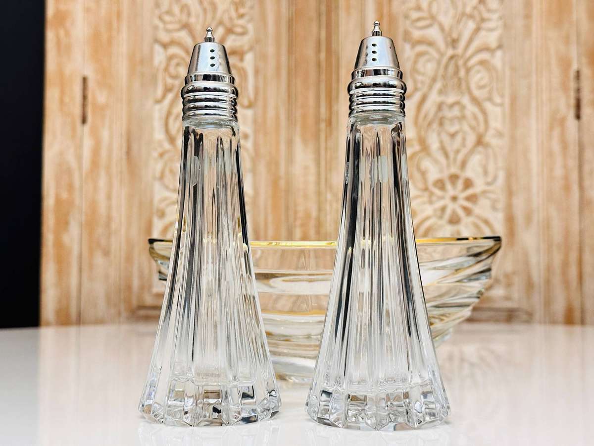Exquisite Spilhaus Large Bohemian Crystal Cruet Set