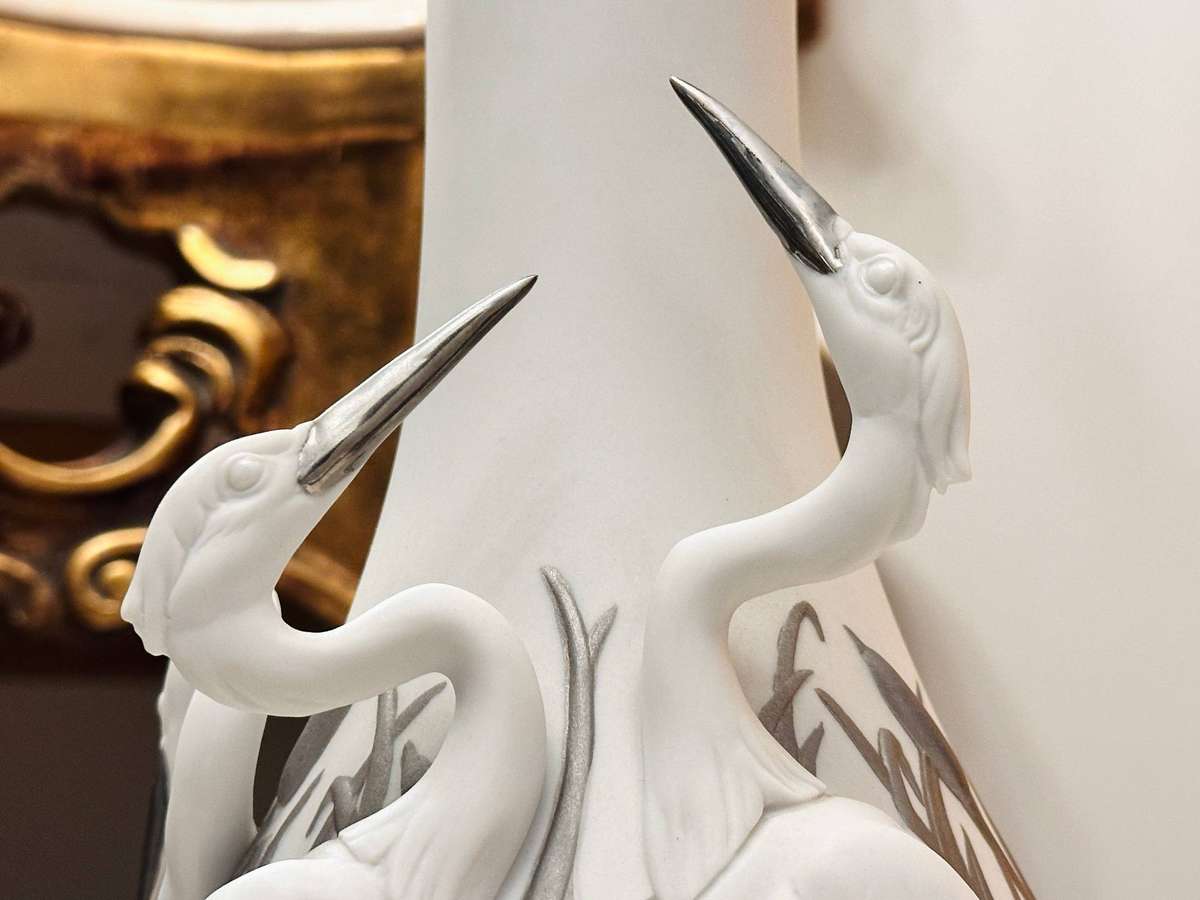 Lladro 2007 Retired Herons Realm Large Collectors Edition Vase with Original Box