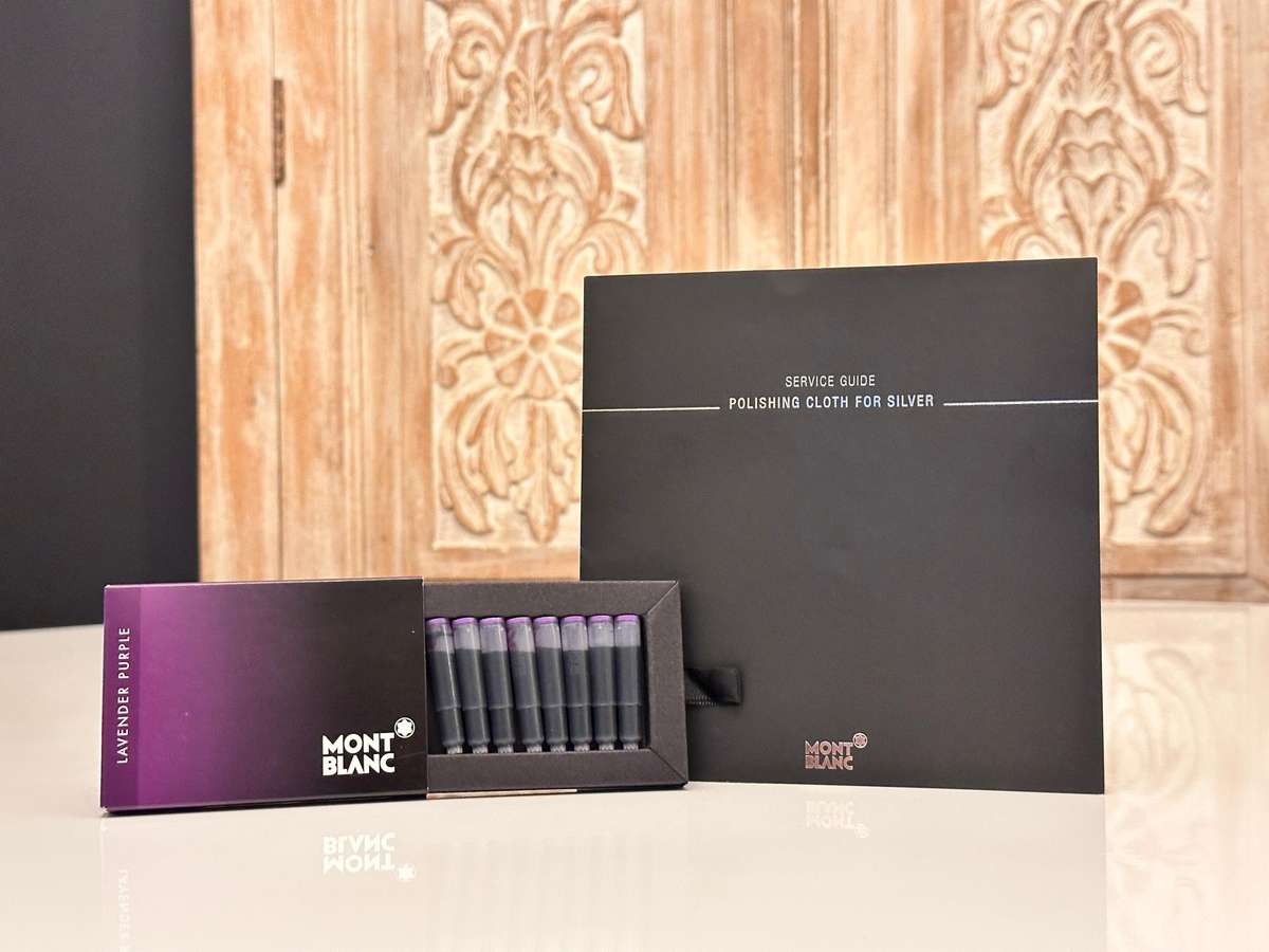 Montblanc Fountain Pen Ink Cartridge set & Montblanc Silver Polishing Cloth