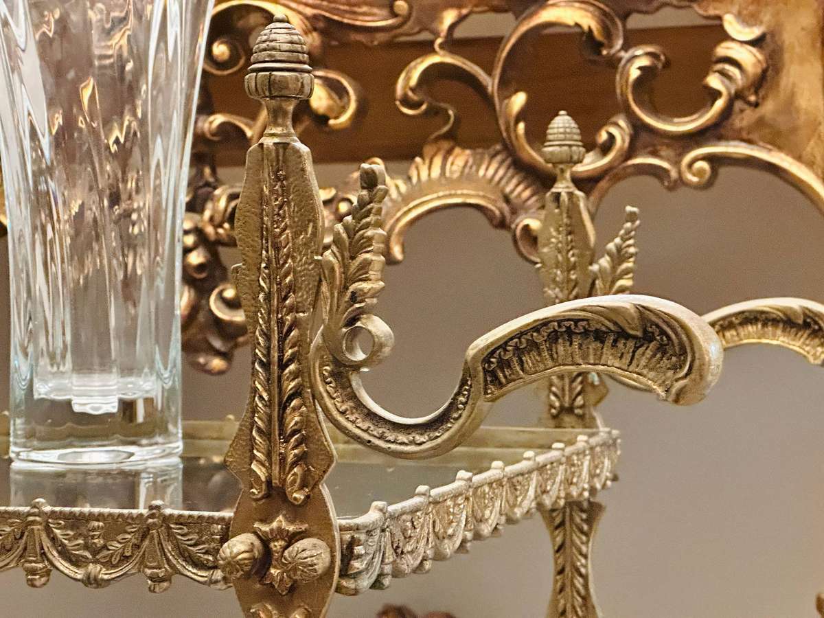 Vintage French Brass Etagere Statement Piece