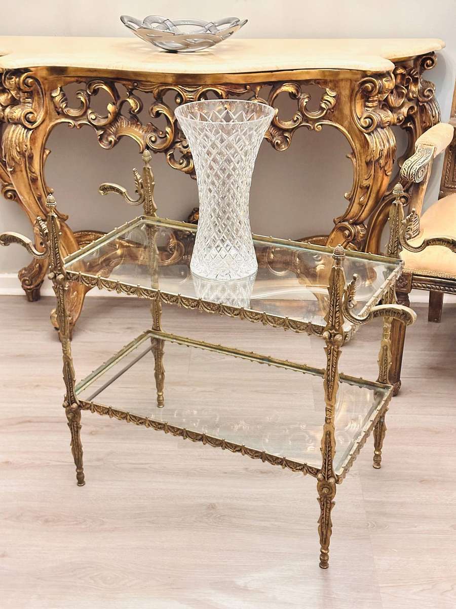 Vintage French Brass Etagere Statement Piece