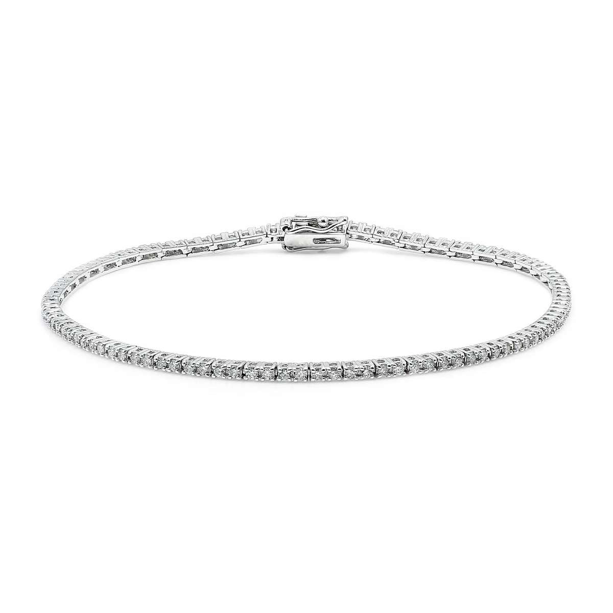 9CT White Gold with 1 Carat Natural Diamonds Tennis Bracelet