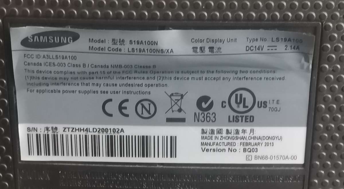 Samsung S19A100N LED 18.5" Monitor